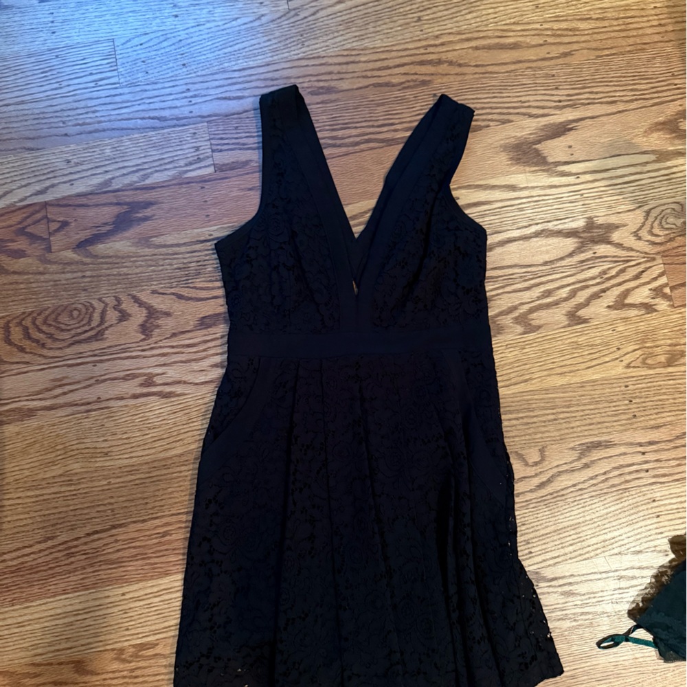 Free People Black Lace Dress with Pockets